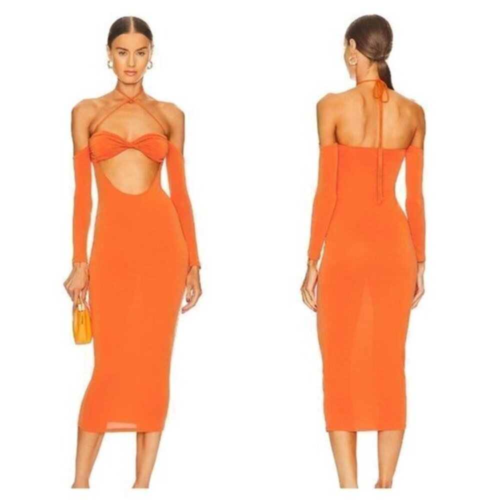 Camila Coelho x Revolve Harmony Midi Dress - Sunset Orange